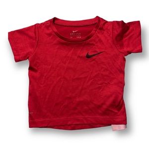 Boys Red Nike Dri-Fit Shirt-Sleeve T-Shirt